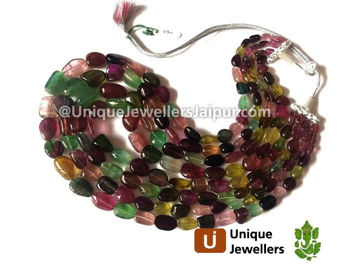 Multi Tourmaline Far Smooth Nugget Beads