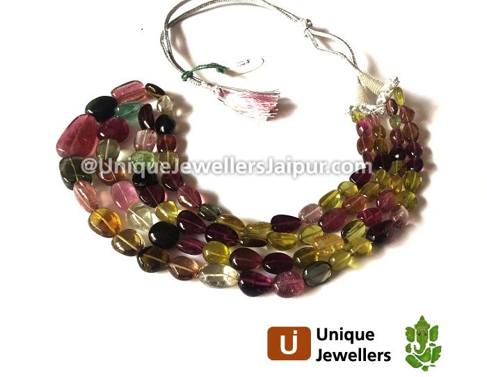 Multi Tourmaline Far Smooth Nugget Beads