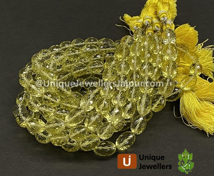 Lemon Quartz Faceted Drum Beads