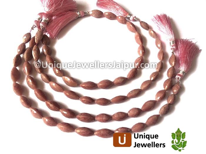 Rhodonite Faceted Cardamom Beads