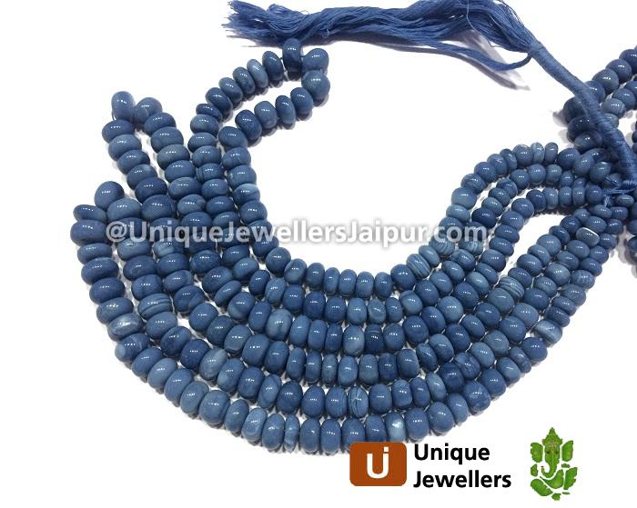 Blue Opal Far Smooth Roundelle Beads
