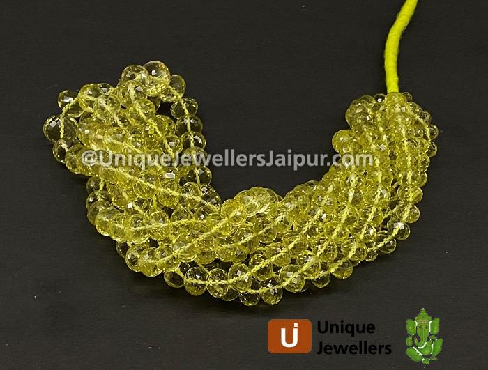 Lemon Quartz Far Faceted Roundelle Beads