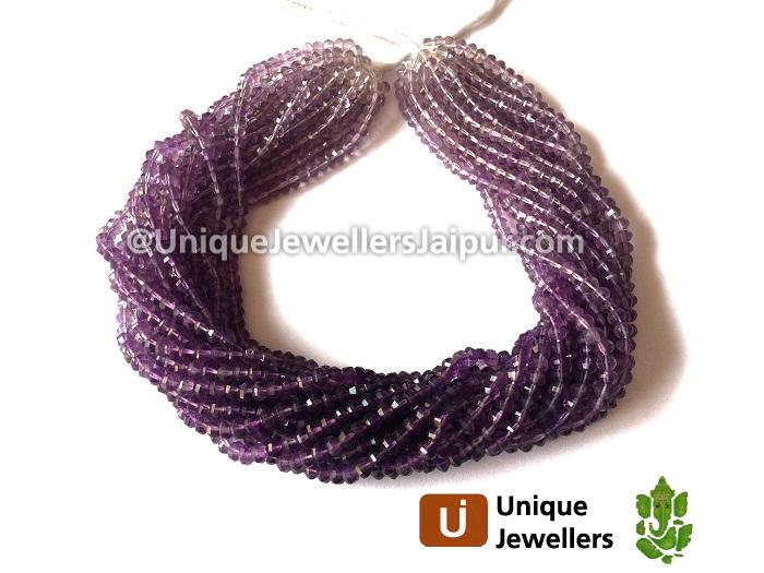 Amethyst Step Cut Shaded Faceted Roundelle Beads