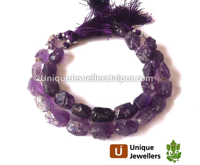 Amethyst Hammered Nugget Beads