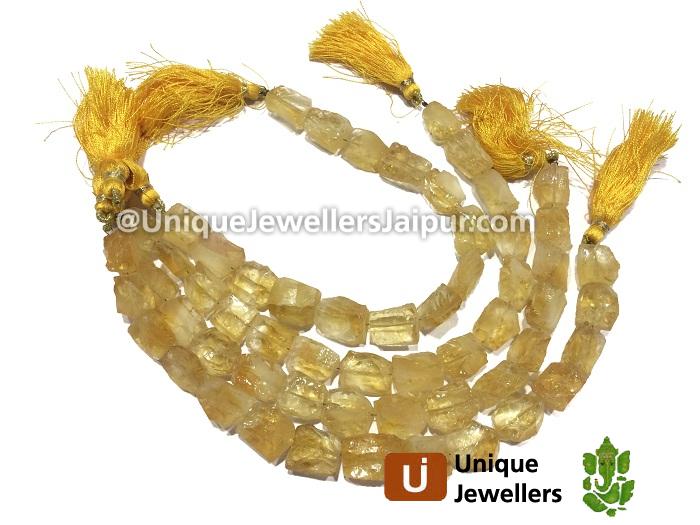 Citrine Hammered Nugget Beads