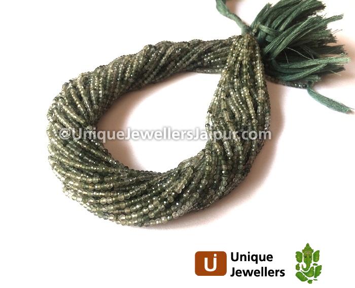 Green Rutail Micro Cut Round Beads