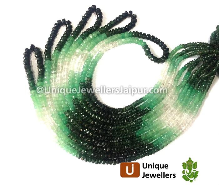 Emerald Shaded Faceted Roundelle Beads