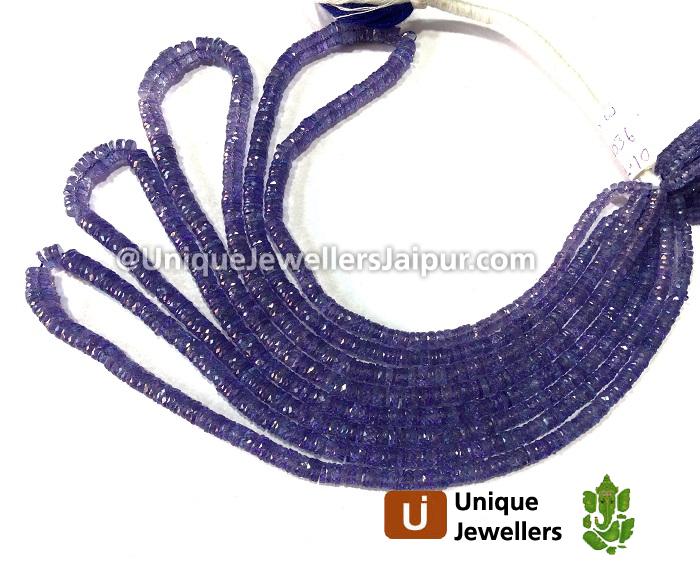 Tanzanite Faceted Tyre Beads