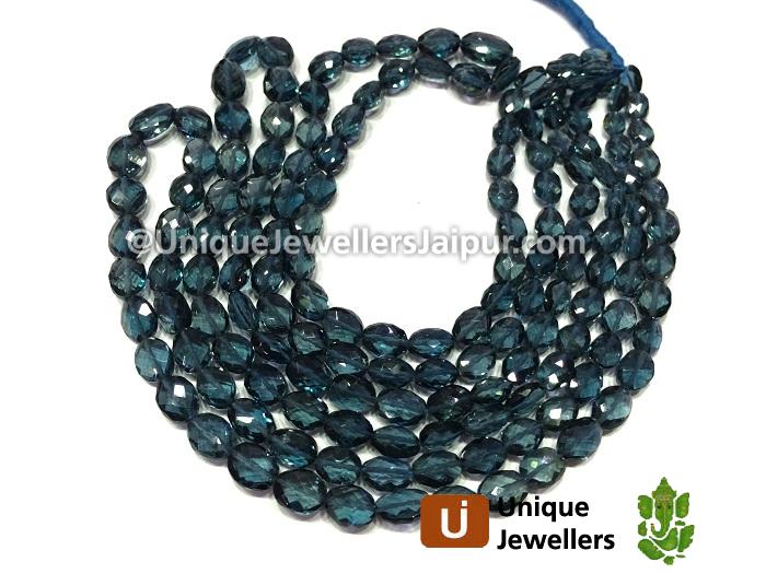 London Blue Topaz Far Faceted Oval Beads
