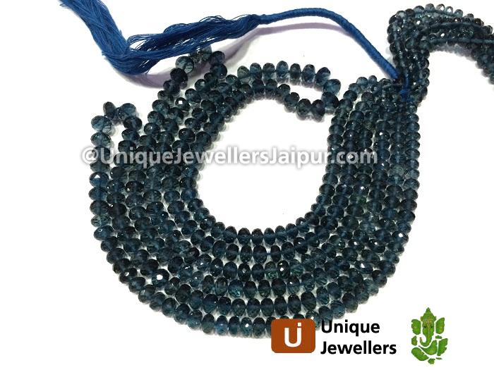 London Blue Topaz Far Faceted Roundelle Beads