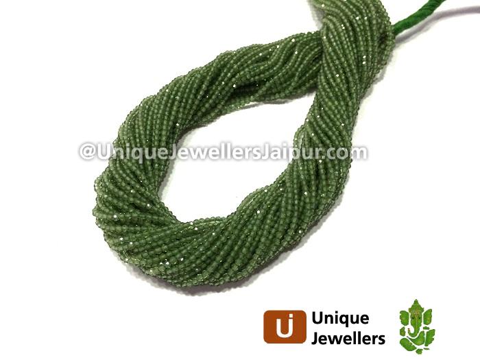 Green Apatite Micro Cut Round Beads