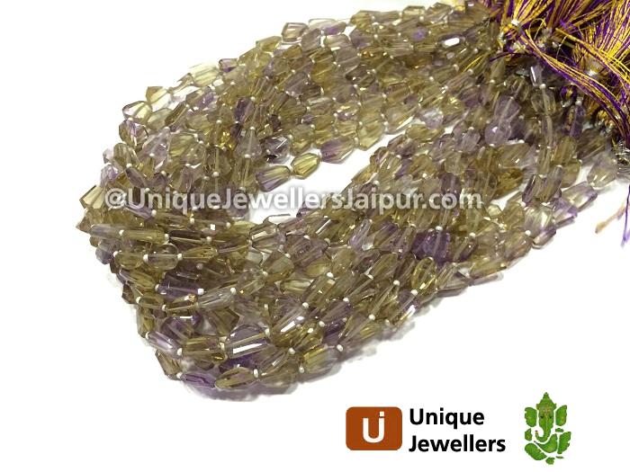 Ametrine Faceted Nugget Beads