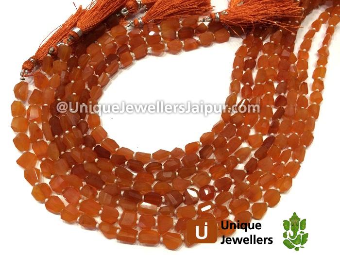 Carnelian Faceted Nugget Beads