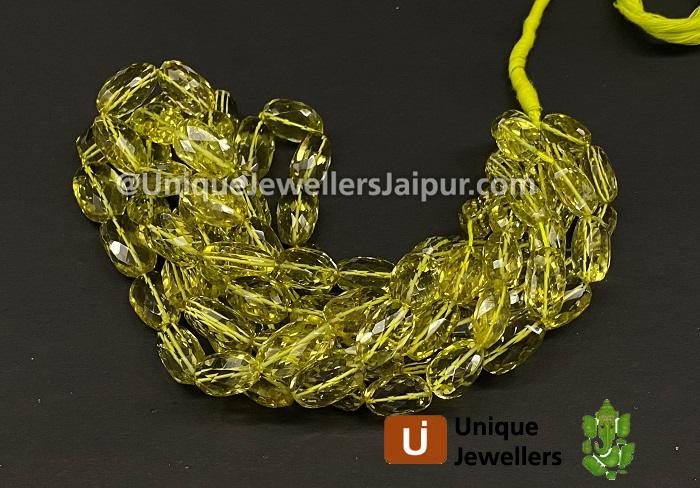 Lemon Quartz Faceted Nugget Beads