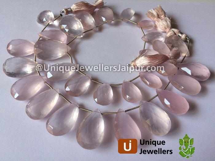 Rose Quartz Far Faceted Pear