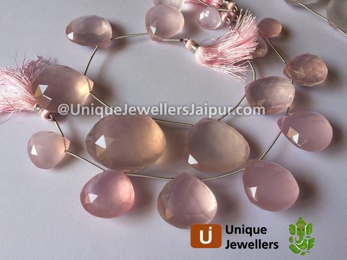 Rose Quartz Far Faceted Heart