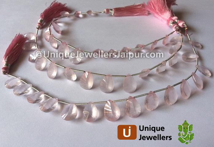 Rose Quartz Double Concave Pear