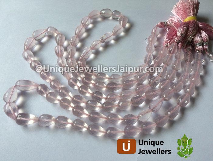 Rose Quartz Far Faceted Drops