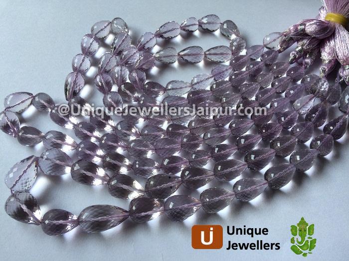 Pink Amethyst Far Faceted Drop Beads