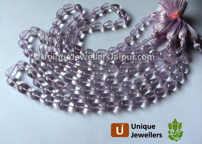 Pink Amethyst Faceted Drop Beads