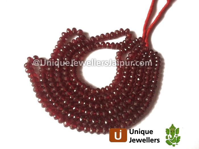Ruby Far Faceted Roundelle Beads