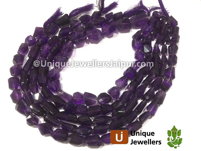 Amethyst Faceted Nugget Beads