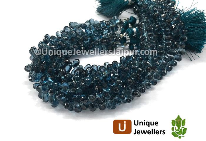 London Blue Topaz Faceted Drop Beads