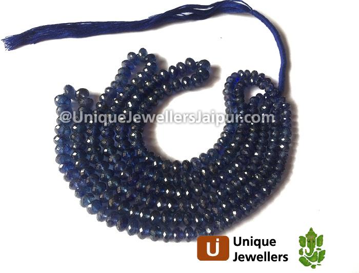 Blue Sapphire Far Faceted Roundelle Beads