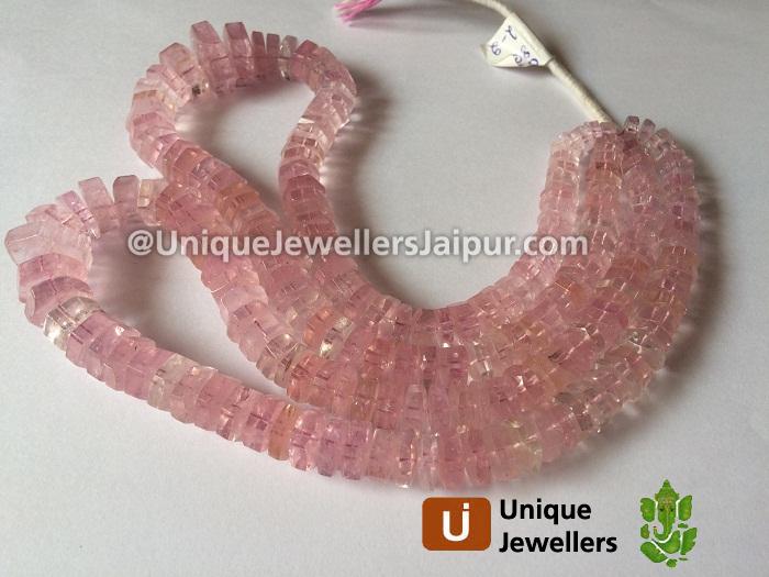 Pink Morganite Far Step Cut Roundelle Beads