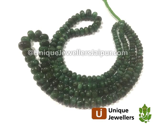 Deep Emerald Plain Roundelle Beads