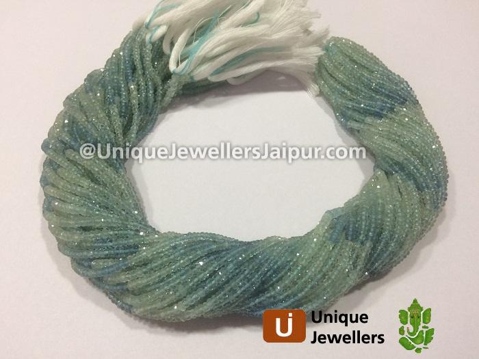 Fine Making Aquamarine Shaded Faceted Roundelle Beads