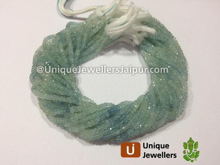 Good Making Aquamarine Shaded Faceted Roundelle Beads