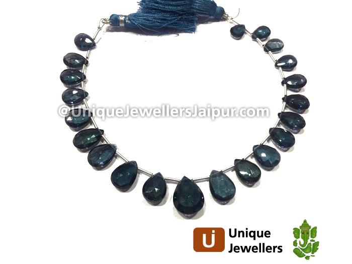 London Blue Topaz Far Faceted Pear Beads