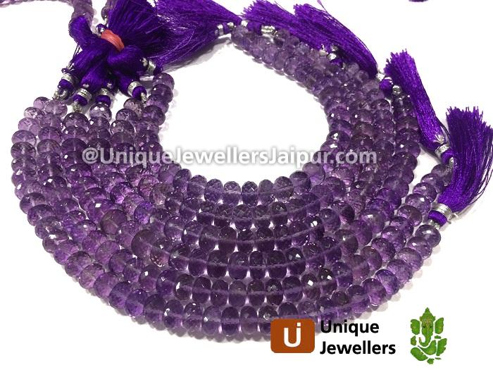 Amethyst Far Faceted Roundelle Beads