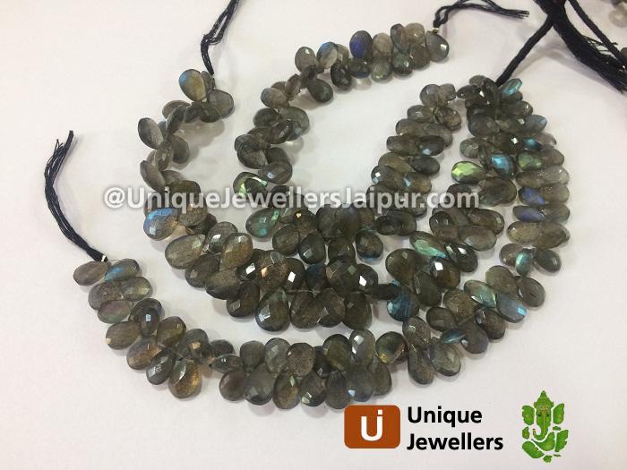 Labradorite Faceted Pear Beads