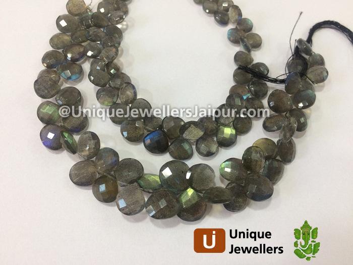 Labradorite Faceted Heart Beads