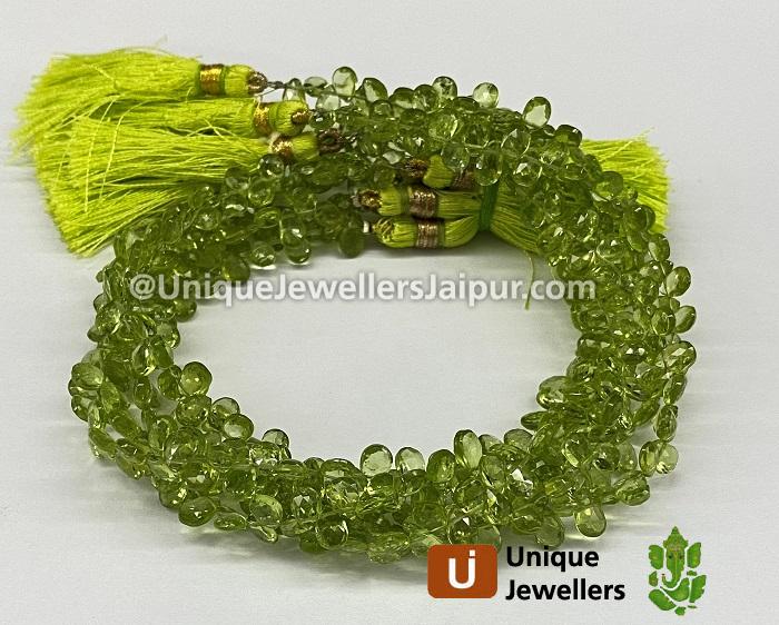 Peridot Briollete Pear Beads