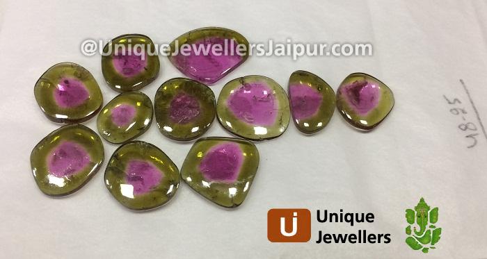 Fine Quality Watermelon Tourmaline Smooth Slices