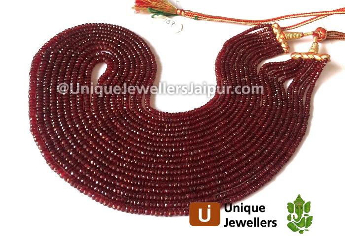 Ruby Faceted Roundelle Beads