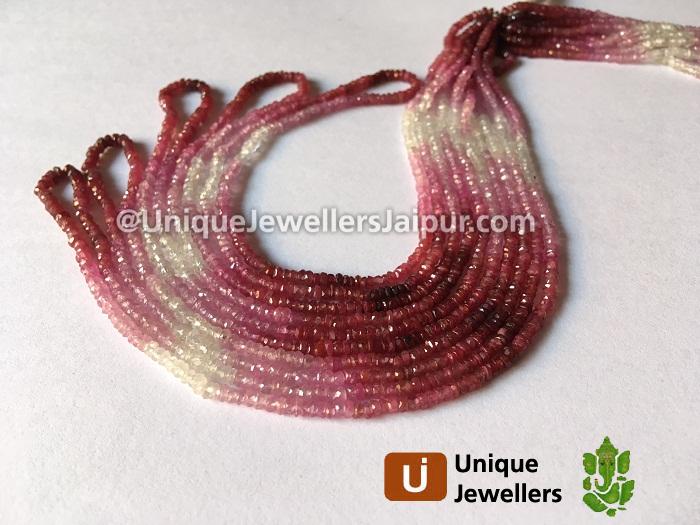 Ruby Shaded Faceted Roundelle Beads