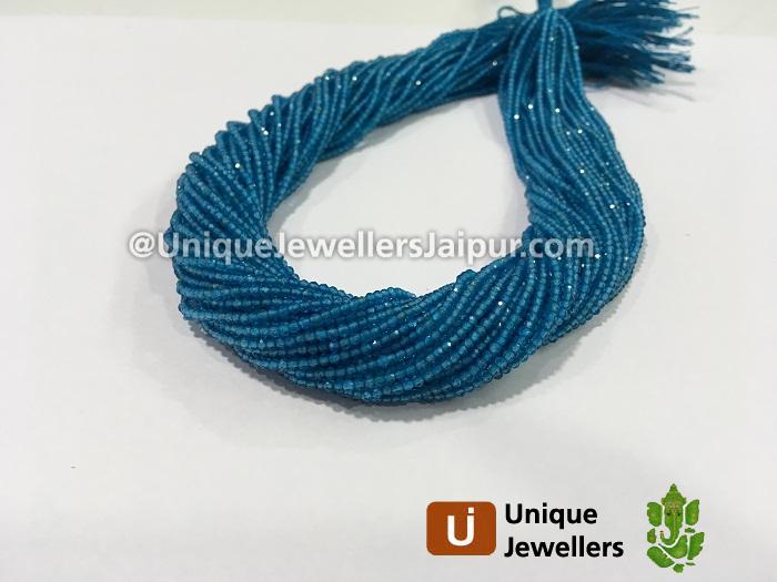 Neon Blue Apatite Micro Cut Roundelle Beads