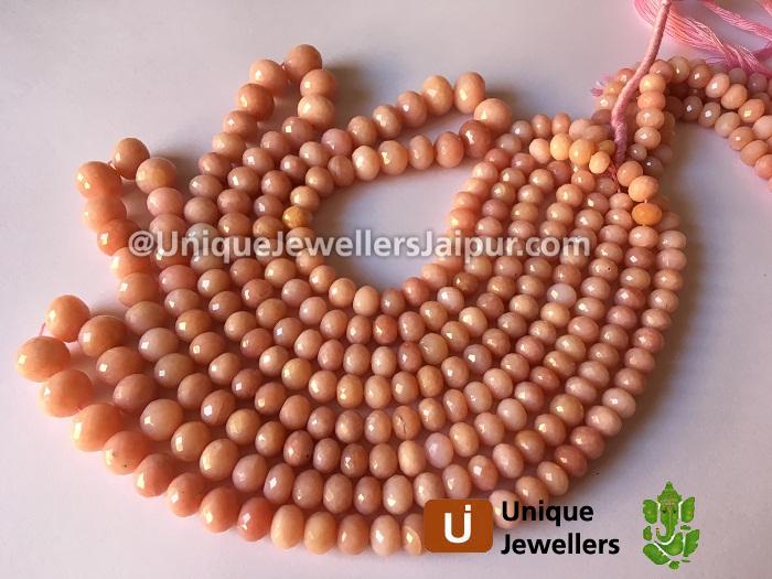 Pink Opal Far Faceted Roundelle Beads