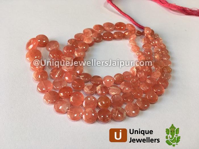 Rhodochrosite Far Smooth Coin Beads