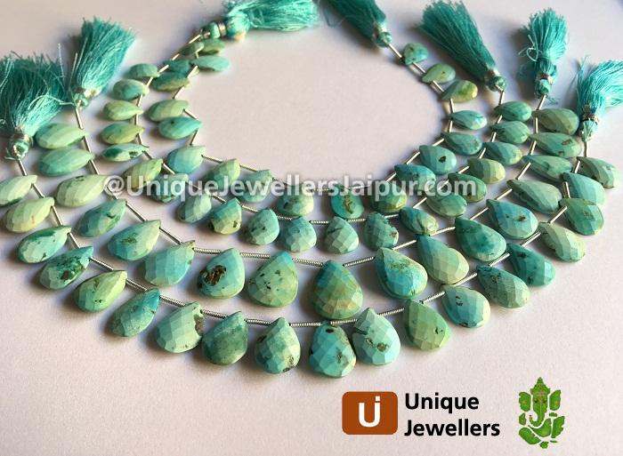 Sleeping Beauty Turquoise Briollete Pear Beads