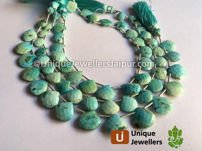 Sleeping Beauty Turquoise Faceted Heart Beads