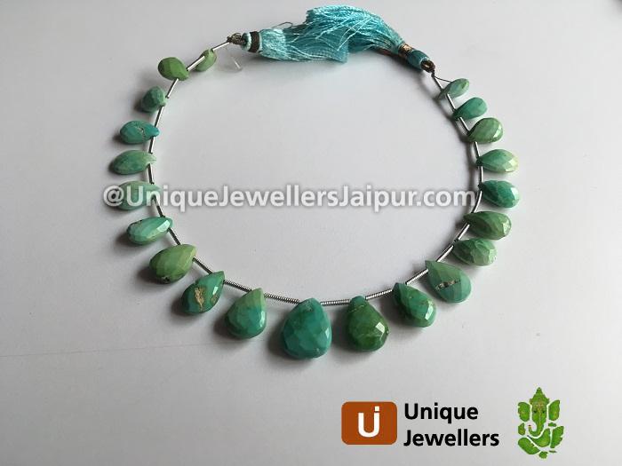 Sleeping Beauty Turquoise Faceted Pear Beads