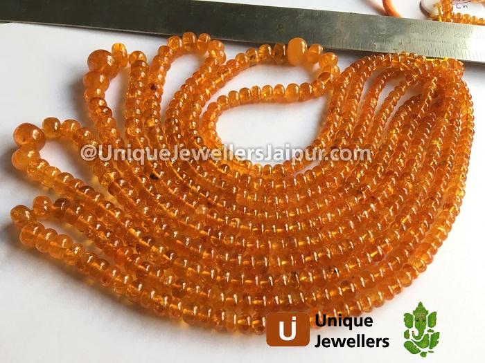 Mandarin Garnet Far Smooth Roundelle Beads