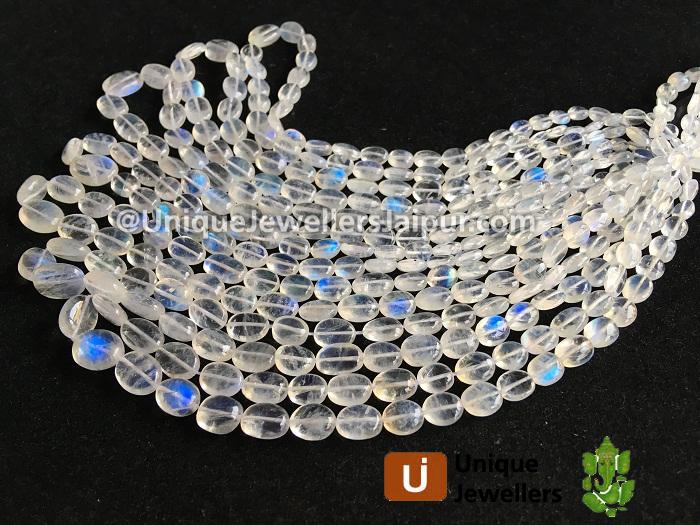 White Rainbow Far Smooth Oval Beads