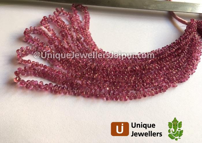 Rubellite Tourmaline Faceted Drops