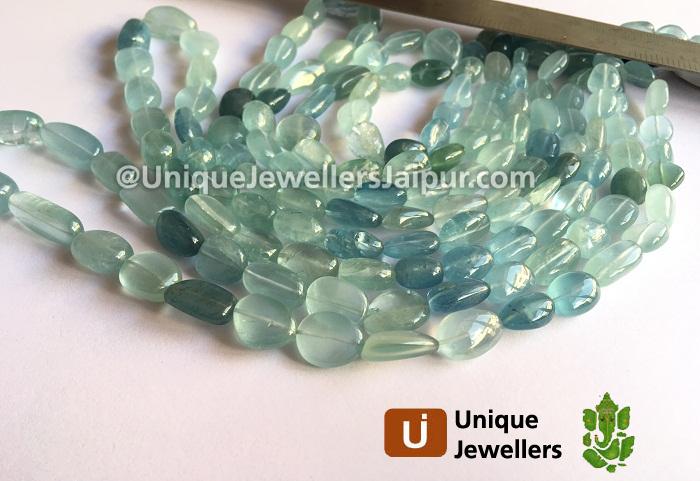 Milky Multi Aquamarine Far Smooth Nugget Beads